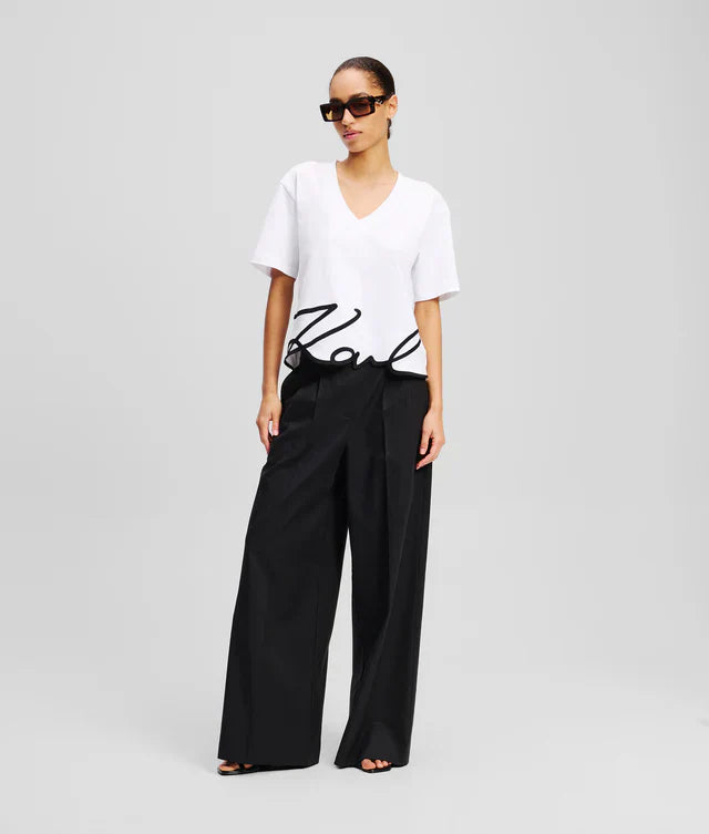 Karl Lagerfeld Women's Signature v-neck T-shirt