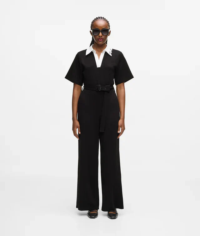 Karl Lagerfeld Women's Signature collar jumpsuit