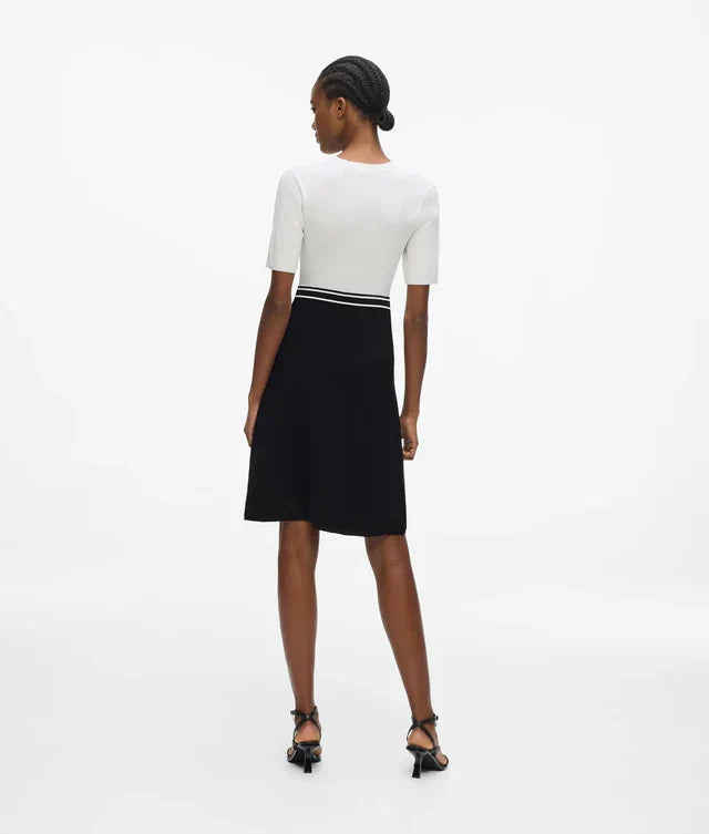 Karl Lagerfeld Women's Logo two-tone knit dress