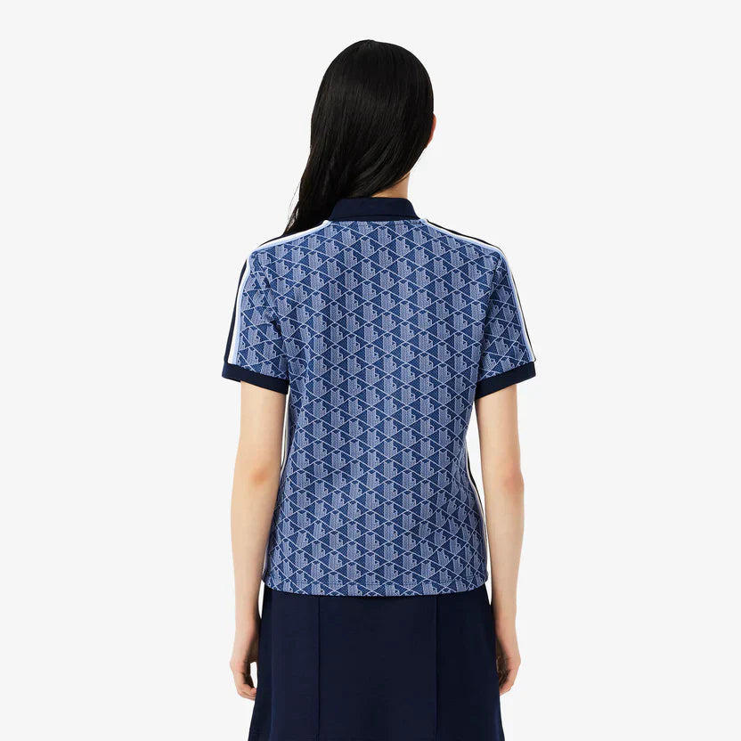 Lacoste Women's Slim fit monogram jacquard polo shirt