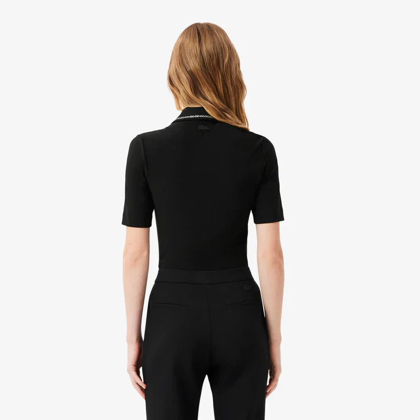 Lacoste Women's L.12.d slim fit diamanté pop polo shirt