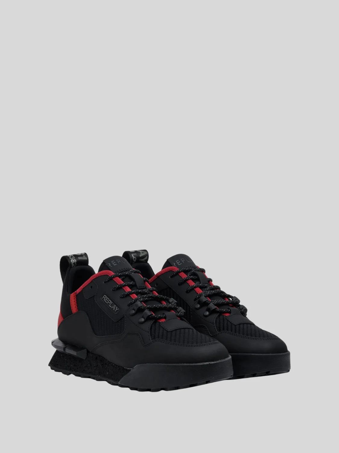 Replay Men's Field speed carbon 25 SA black maroon sneakers