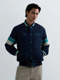 REPLAY MEN'S MONTE CARLO COUNTRY CLUB COLLECTION BOMBER JACKET WITH CONTRASTING BANDS