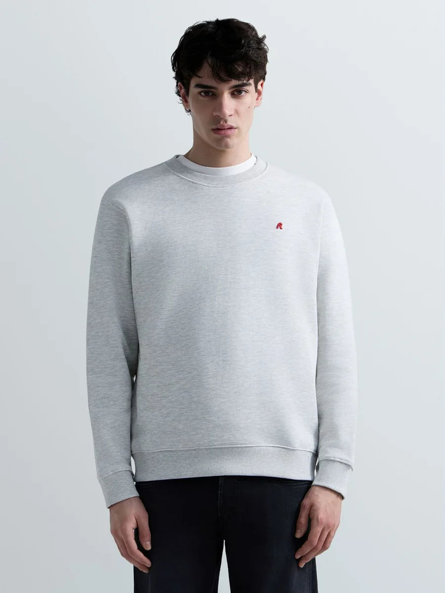 REPLAY MEN'S TERRY COTTON SWEATSHIRT WITH R EMBROIDERY