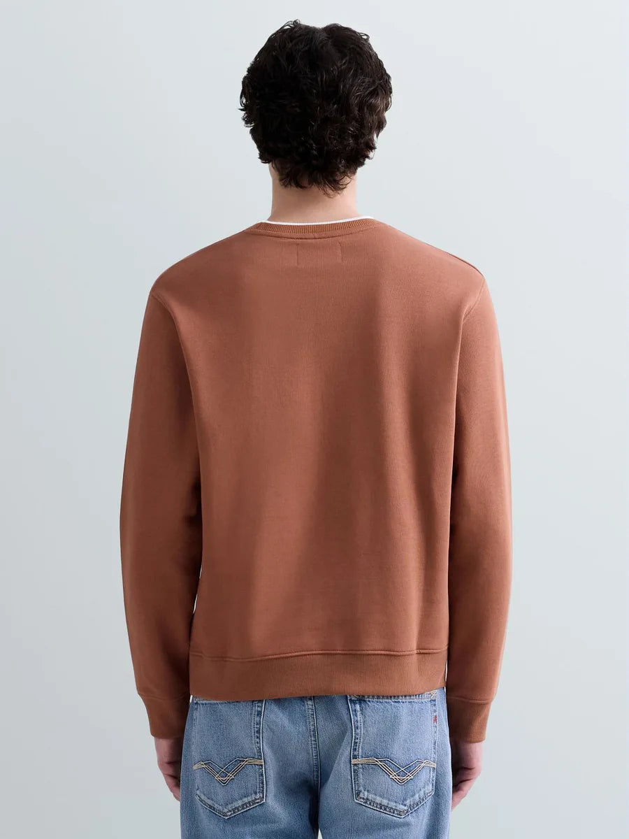 REPLAY MEN'S TERRY COTTON SWEATSHIRT WITH EMBROIDERY