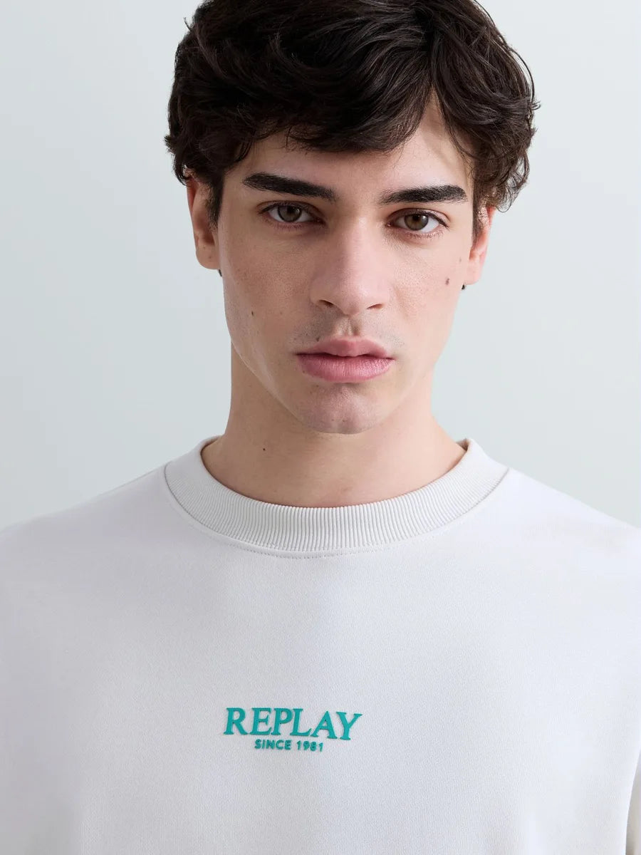 REPLAY MEN'S 1981 TERRY COTTON SWEATSHIRT