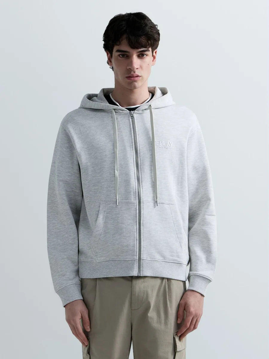 REPLAY MEN'S TERRY COTTON ZIP-UP HOODIE