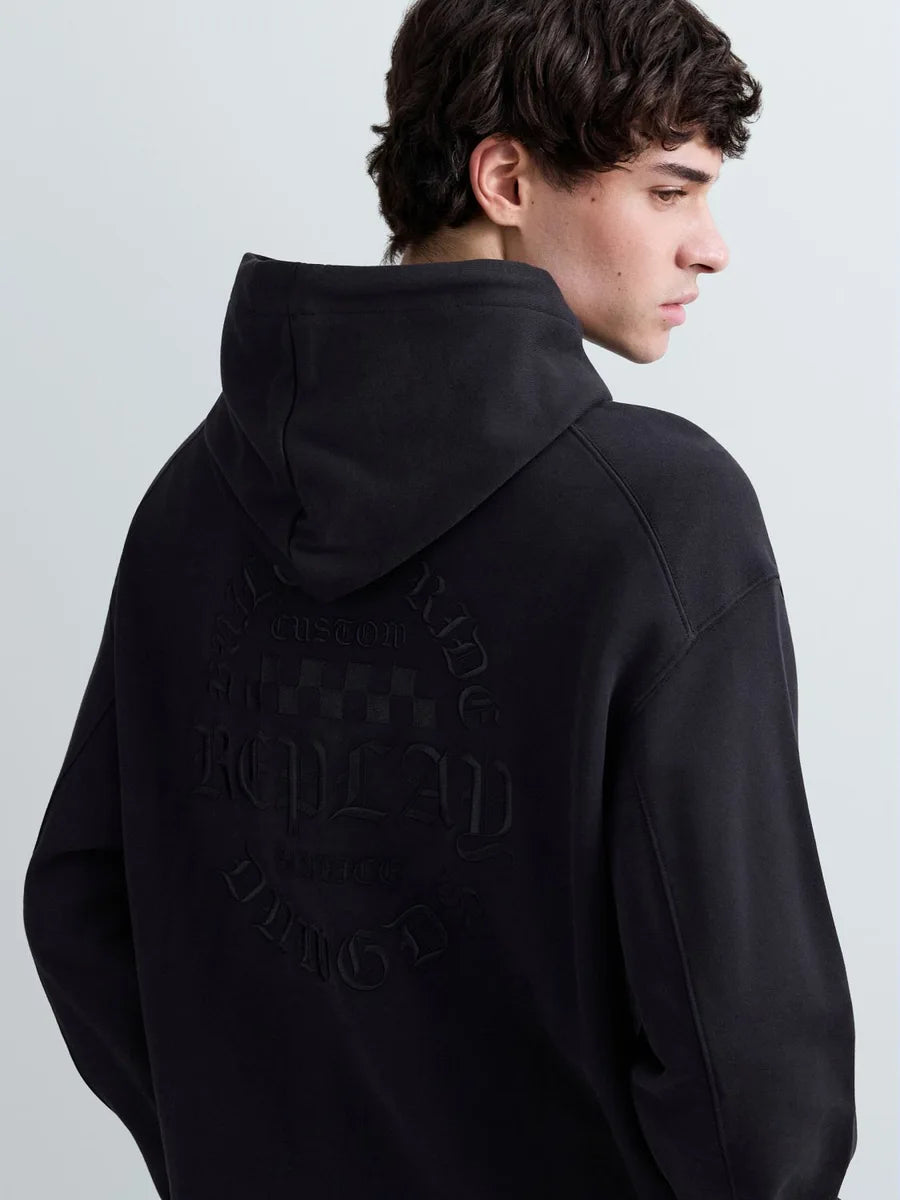 REPLAY MEN'S COTTON HOODY WITH LOGO