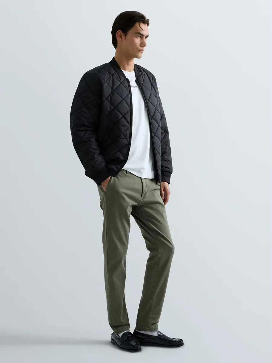 REPLAY MEN'S QUILTED RIPSTOP BOMBER JACKET