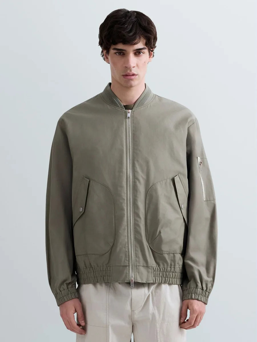 REPLAY MEN'S TWILL BOMBER WITH LETTERING