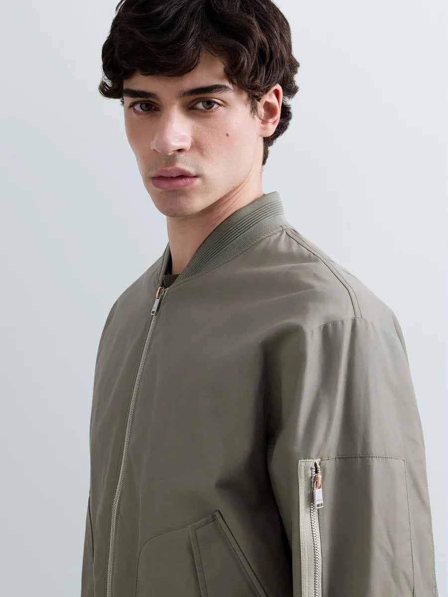 REPLAY MEN'S TWILL BOMBER WITH LETTERING