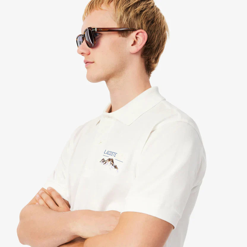 Lacoste Classic fit embroidered motif piqué polo shirt