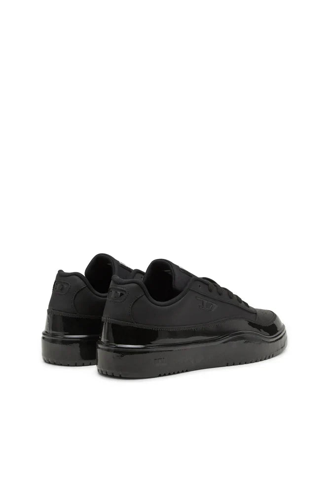 Diesel Men's S-Tracker-D-Silicone-dipped leather sneakers