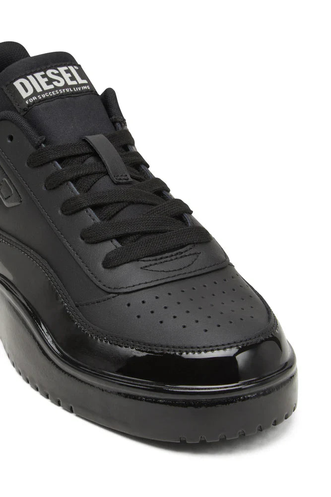 Diesel Men's S-Tracker-D-Silicone-dipped leather sneakers