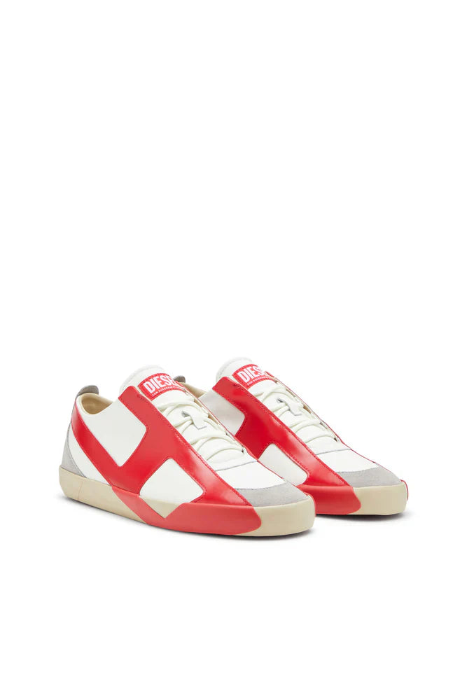 Diesel Men's S-Slante-D-Sneakers in suede and leather with D logo
