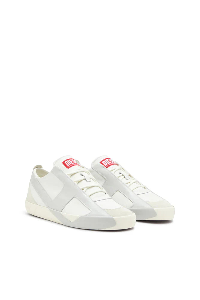 Diesel Men's S-Slante-D-Sneakers in suede and leather with D logo