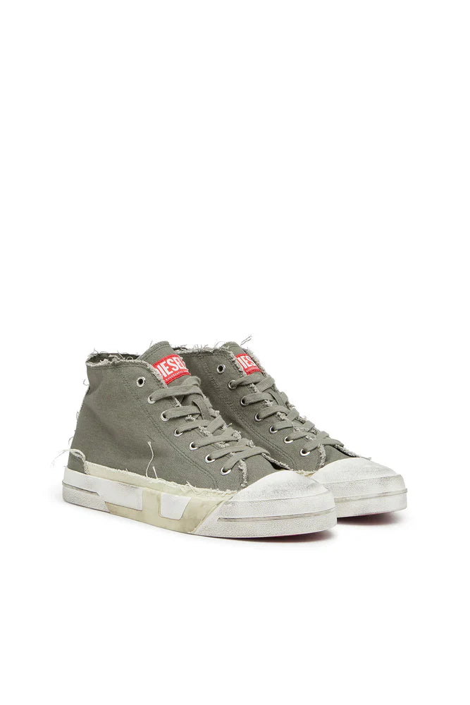 Diesel Men's S-D-Verse-Distressed high-top sneakers in canvas