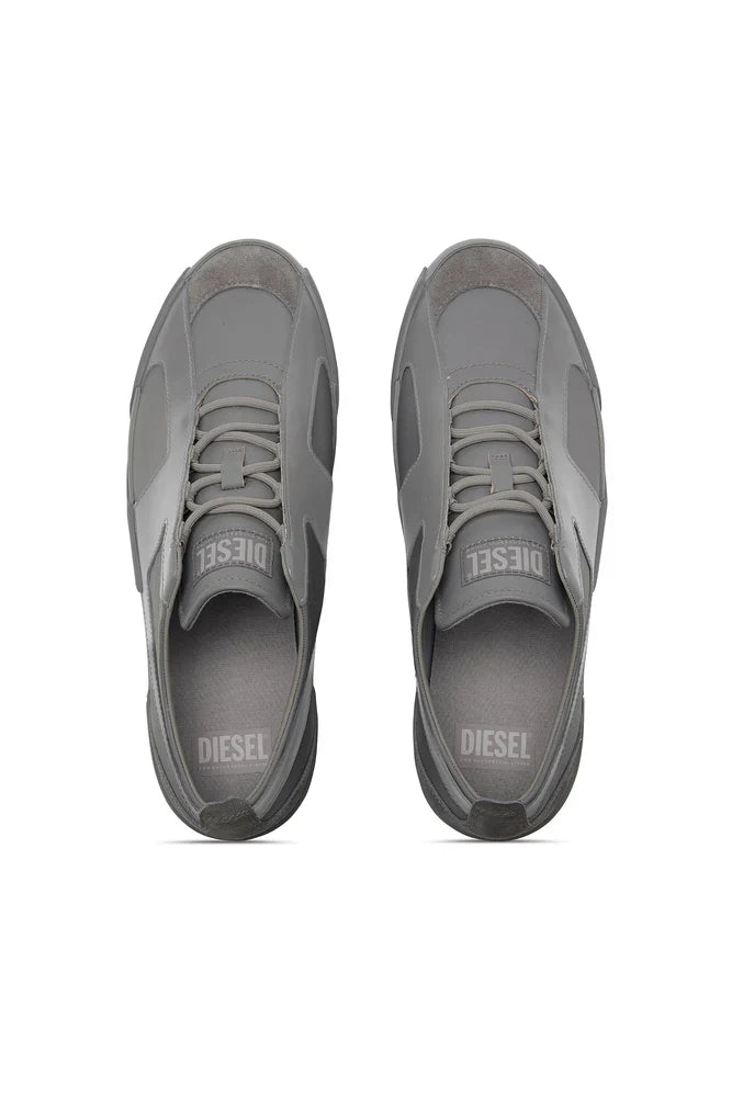 Diesel Men's S-Slante-D-Sneakers in suede and leather with D logo