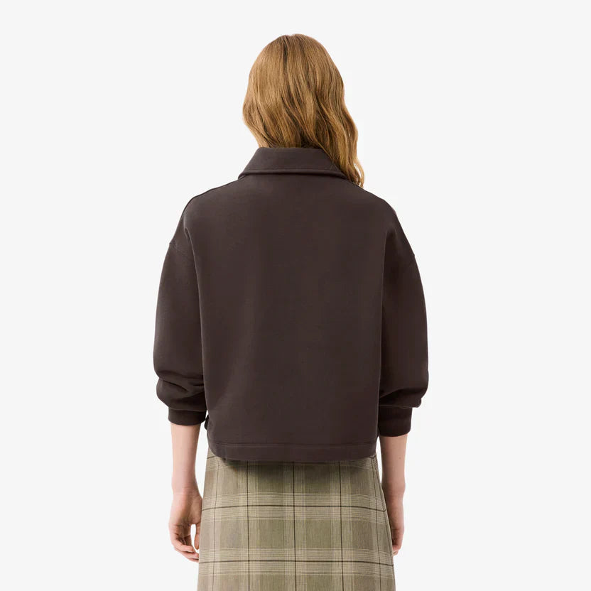 Lacoste Women's Oversized fleece polo collar sweatshirt