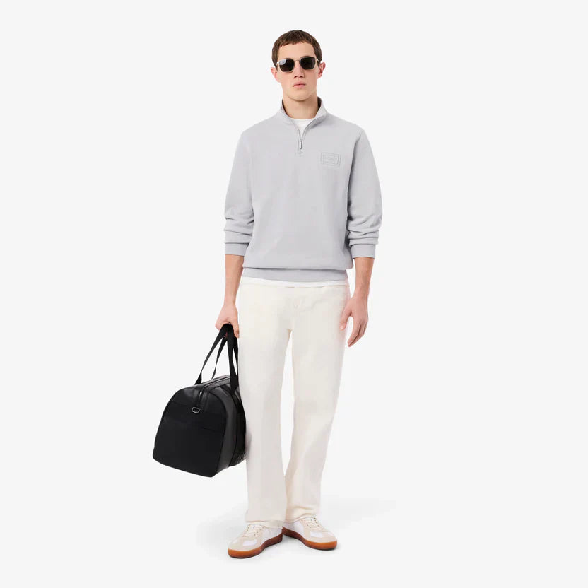 Lacoste High neck embossed zipped sweatshirt