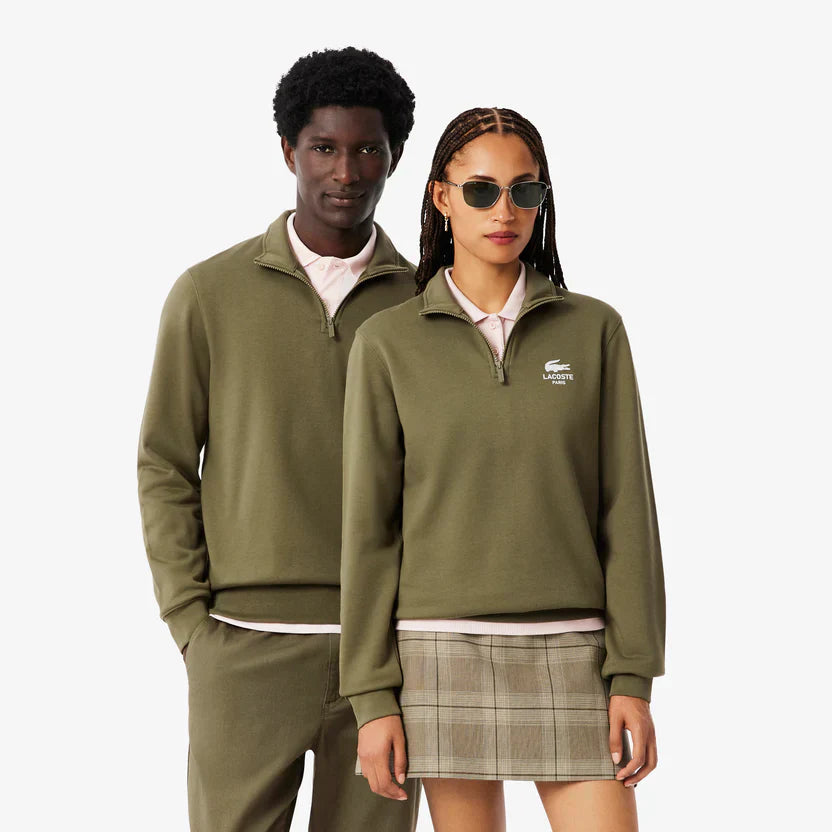 Lacoste High neck zip-up print sweatshirt